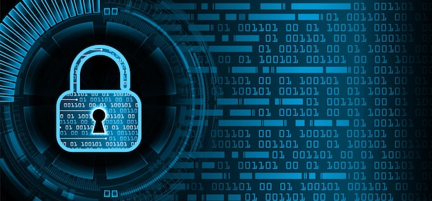 Cerradura cerrada en el fondo digital de la ciberseguridad