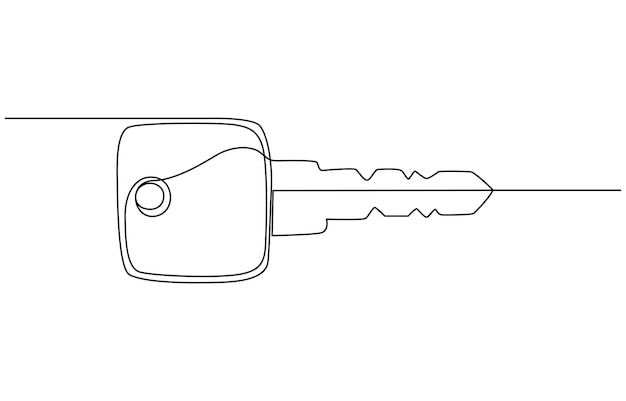 Cerradura continua de una línea Claves en el contorno del anillo Ilustración de arte vectorial