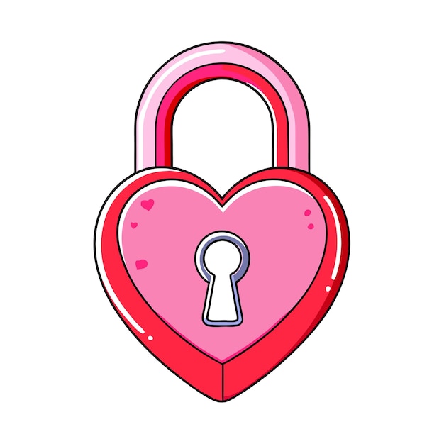 una cerradura de corazón con un corazón rosa en el medio