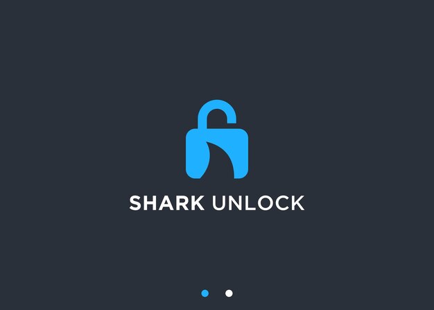 cerrojo con diseño de logotipo de tiburón ilustración de silueta vectorial