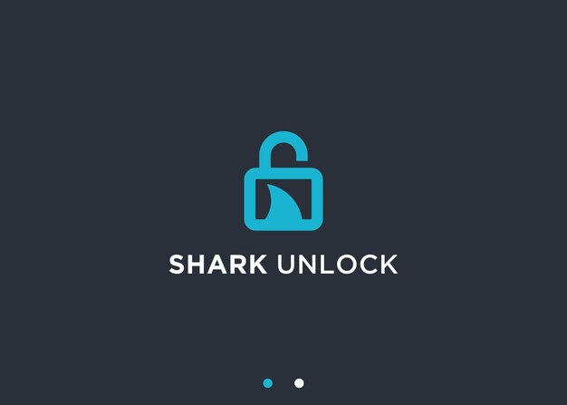 cerrojo con diseño de logotipo de tiburón ilustración de silueta vectorial