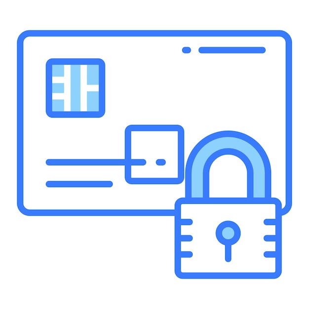 Cerrojo con tarjeta ATM diseño vectorial de seguridad de la tarjeta en estilo moderno