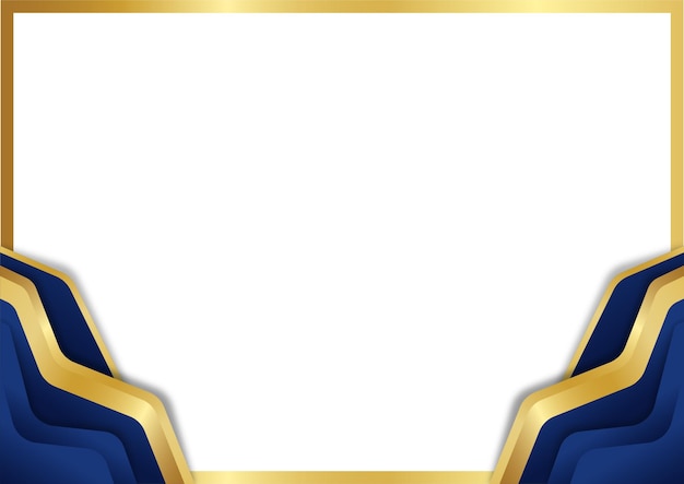 certificación de oro azul borde elegante para el diploma logro de graduación o recompensa