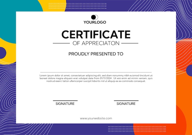 Certificado de aprecio diseño moderno y elegante
