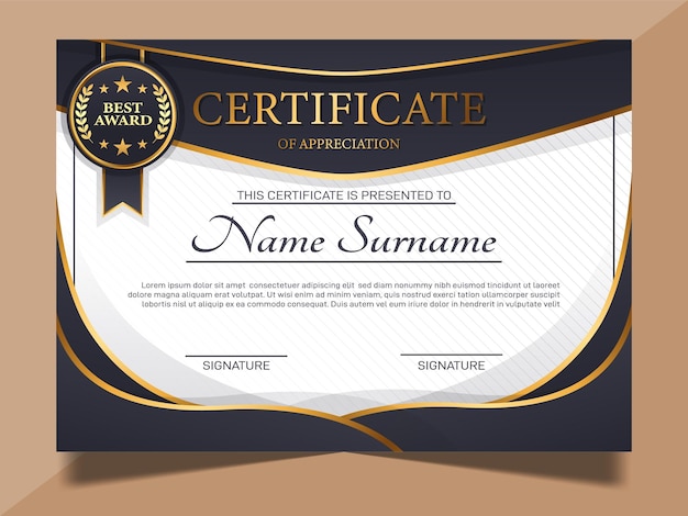 un certificado para un certificado que dice certificado