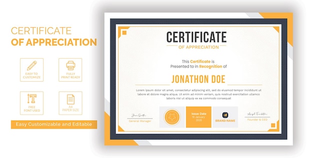 Certificado clásico de logro por excelencia académica