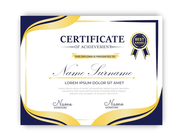 certificado corporativo de diseño de apreciación