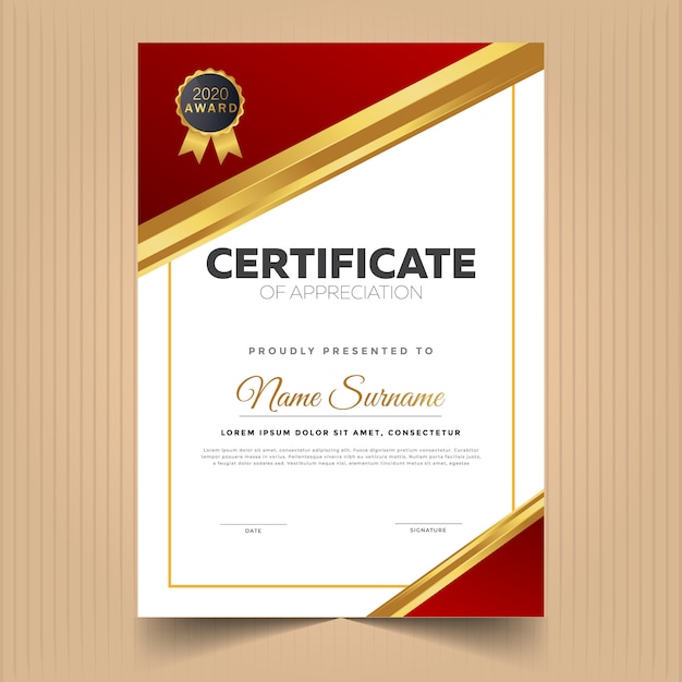 Certificado de diploma de plantilla de diseño de apreciación