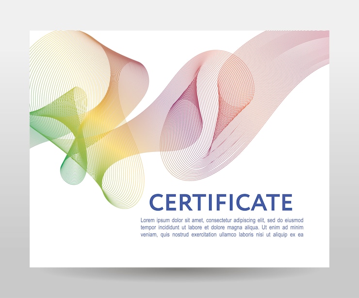 Vector certificado. diplomas de plantilla, moneda. marco degradado