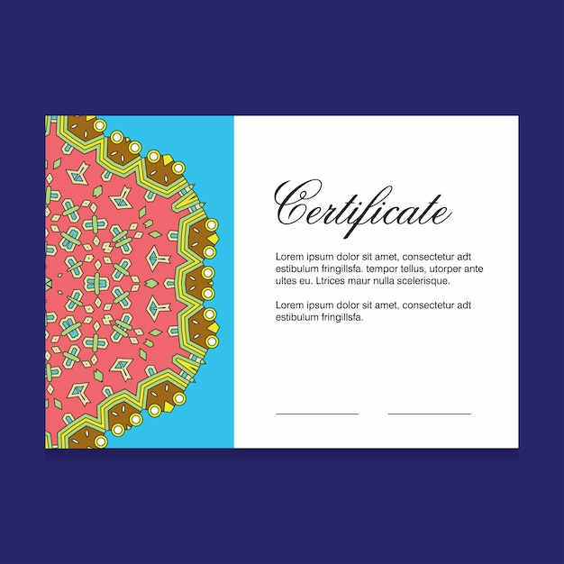 Certificado de diseño creativo vector