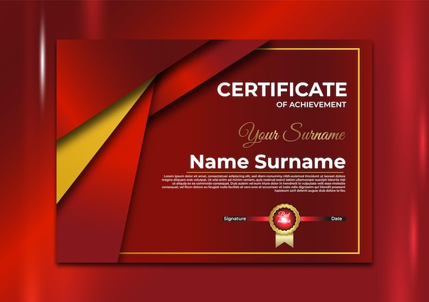 Certificado diseño diploma premio moderno