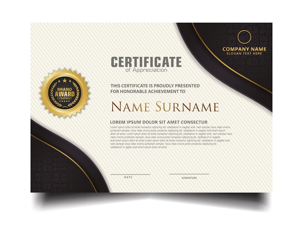 Certificado de diseño profesional Vector