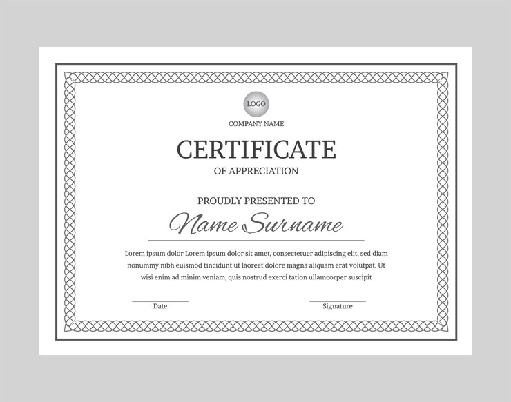 Certificado de diseño profesional Vector