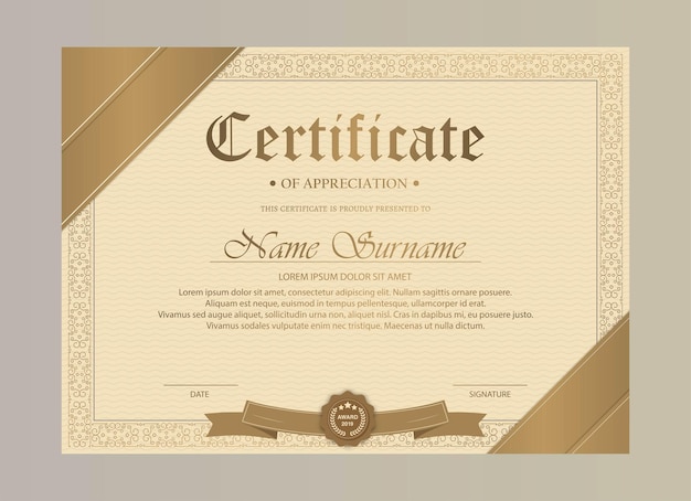 Certificado de diseño profesional Vector