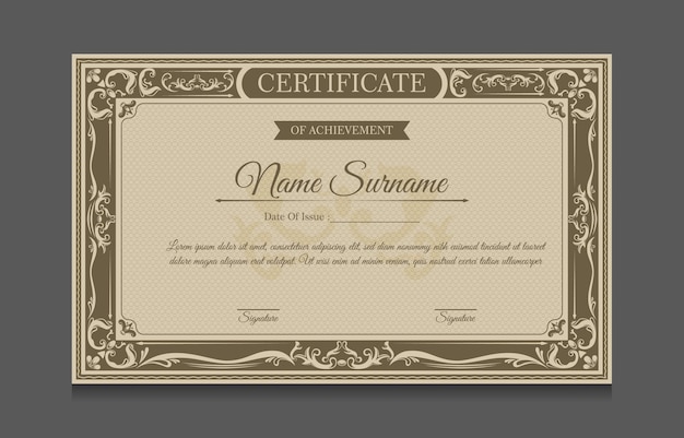 Certificado de fondo clásico