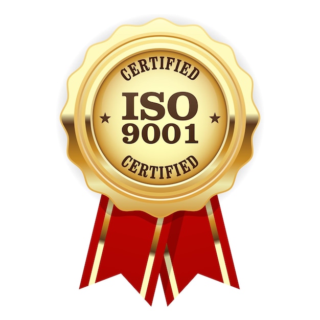 Certificado ISO 9001 - sello de oro estándar de calidad