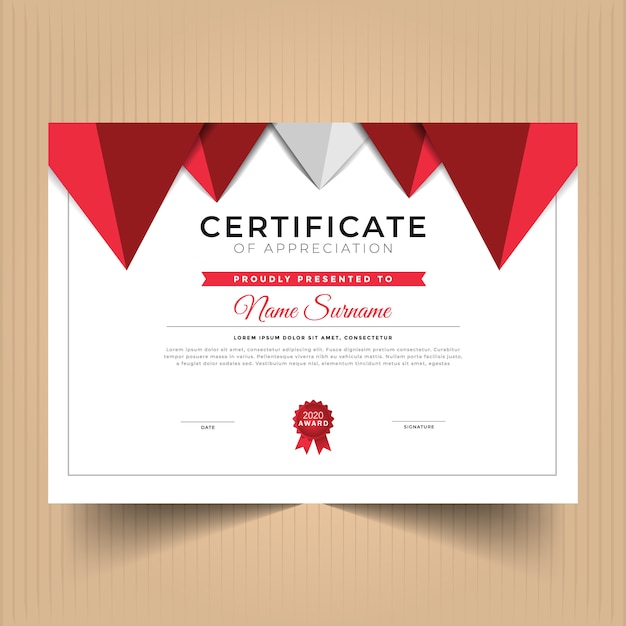 Certificado de logro con formas abstractas