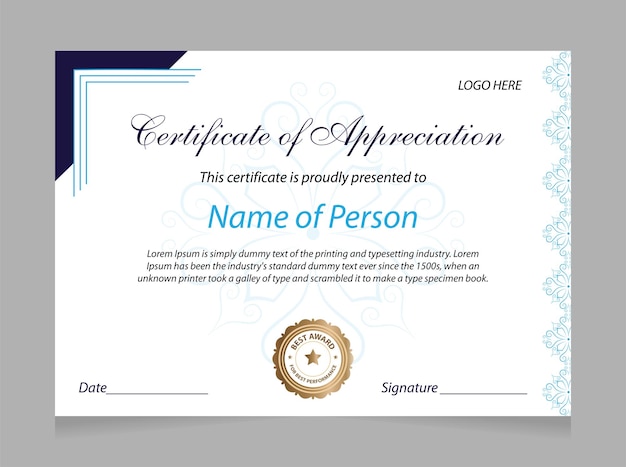 Certificado de logro de lujo degradado