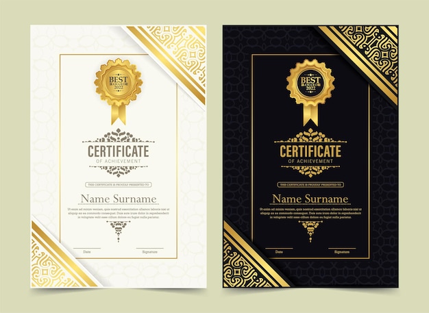 Certificado de logro mejor diploma conjunto de diplomas