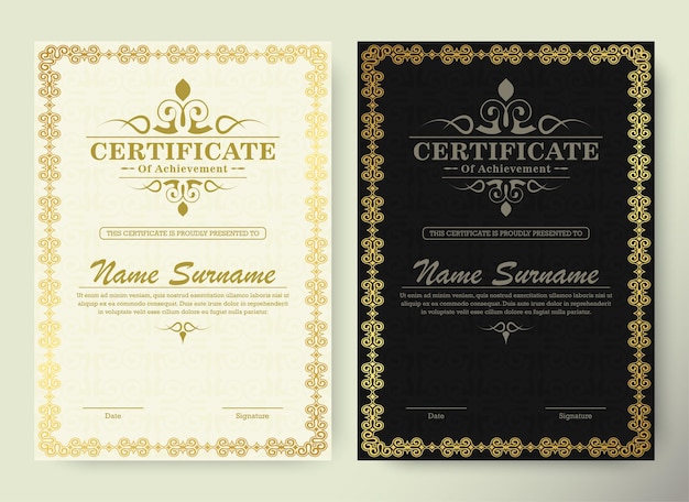 Certificado de logro mejor diseño de diploma de premio