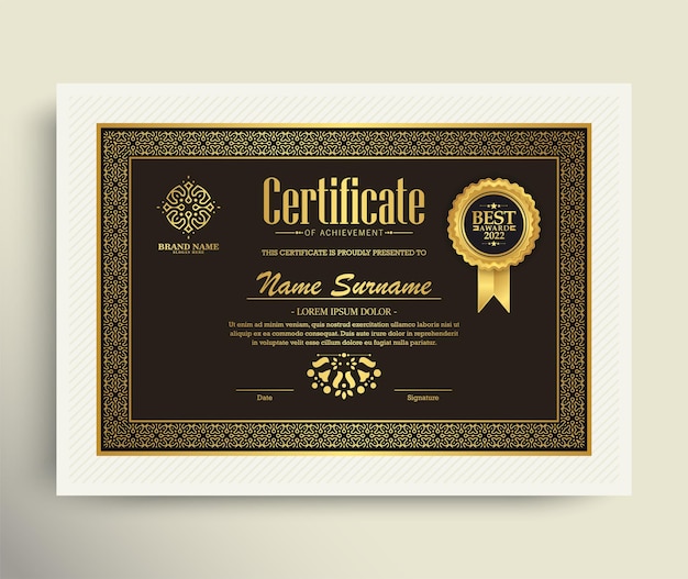 Certificado de logro mejor premio diploma