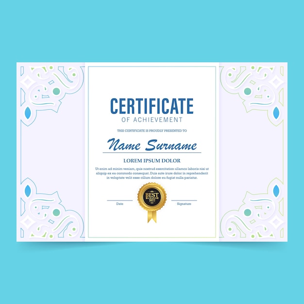 Certificado de logro mejor premio diploma