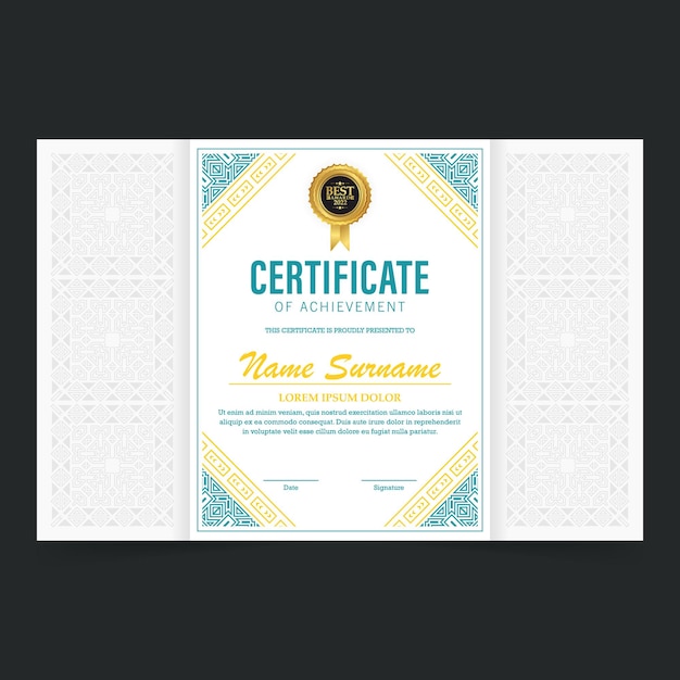 Certificado de logro mejor premio diploma