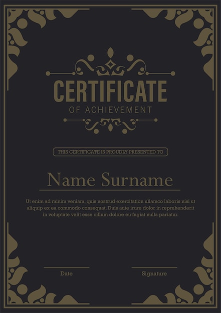 Certificado de logro mejor premio diploma