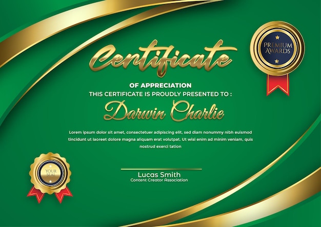 Certificado de logro plantilla vector de diseño profesional moderno