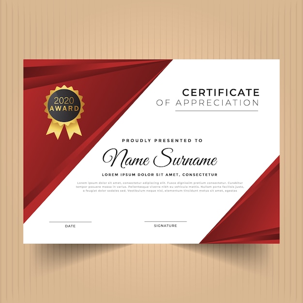 Certificado de logro premium
