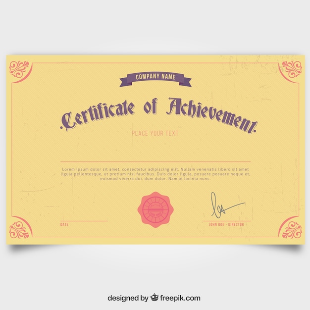 Vector certificado de logro