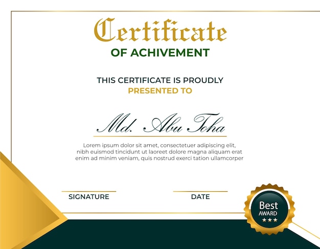 Certificado de logro