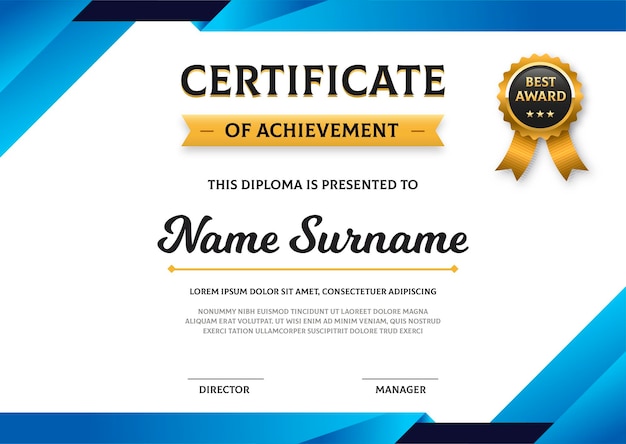 Certificado de lujo moderno