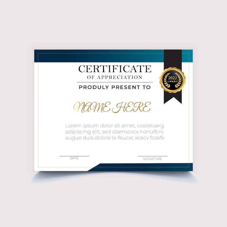 Certificado de lujo y moderno