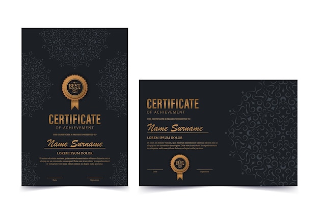 Certificado de mandala de lujo