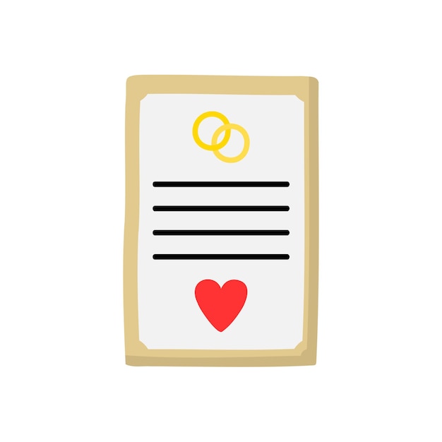 Certificado de matrimonio en estilo lindo