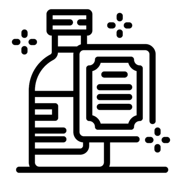 Certificado médico con icono de frasco que muestra medicamento certificado