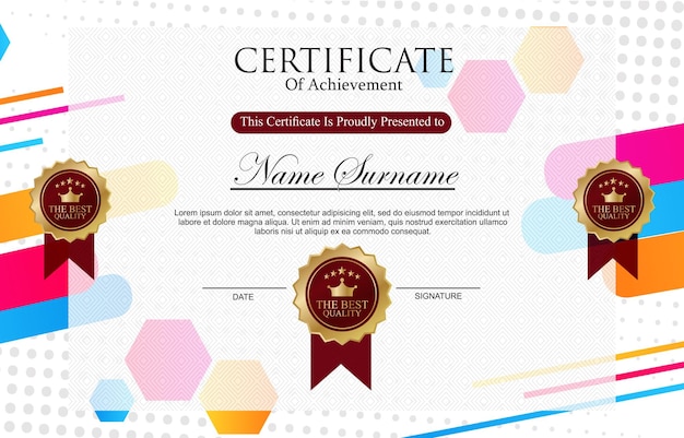certificado de mejor premio moderno por logro y aprecio recompensa con espacio en blanco gradiente abstracto diseño de fondo rojo y blanco 2