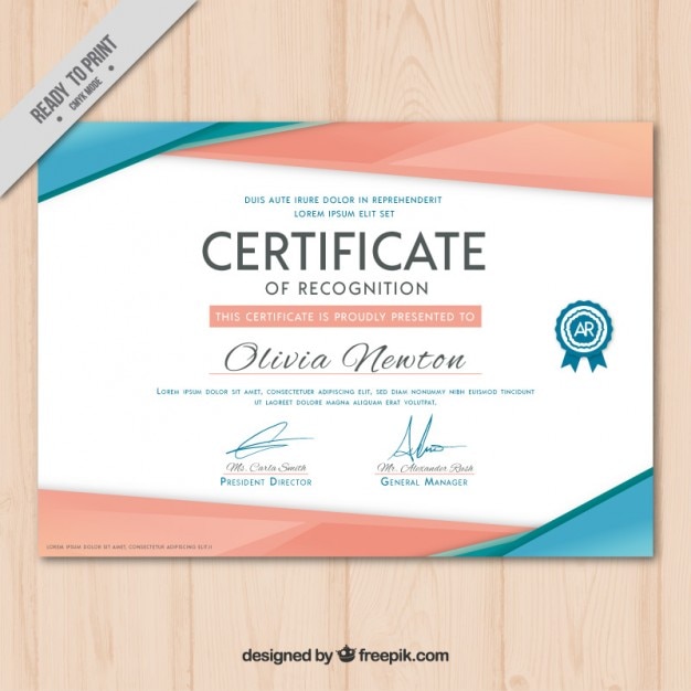 Vector certificado moderno