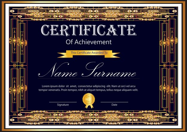 certificado nuevo profesional en vector de marco