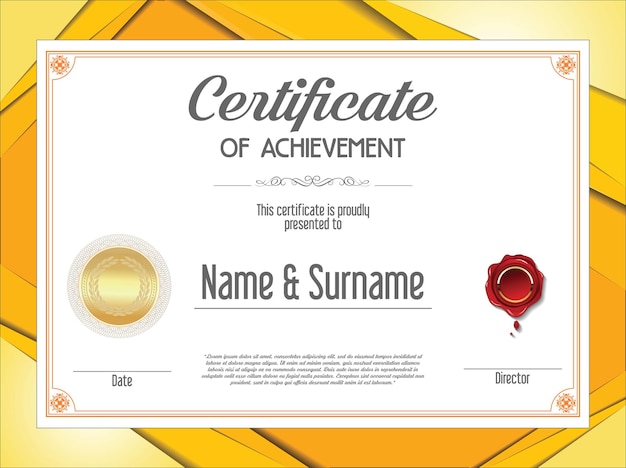 Certificado o diploma plantilla de diseño retro vintage