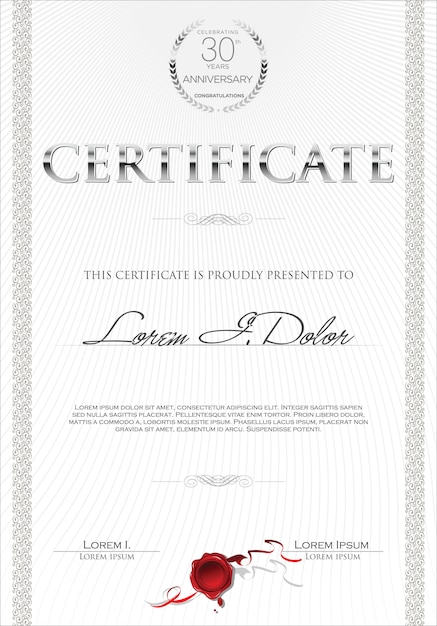 Certificado o diploma plantilla retro vector illustration