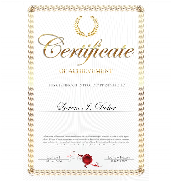 Certificado o diploma plantilla retro vector illustration