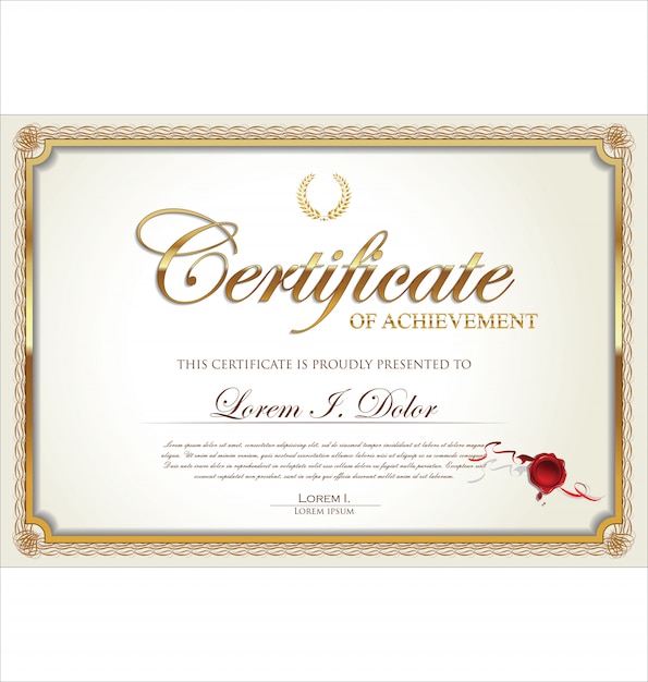 Certificado o diploma plantilla retro vector illustration
