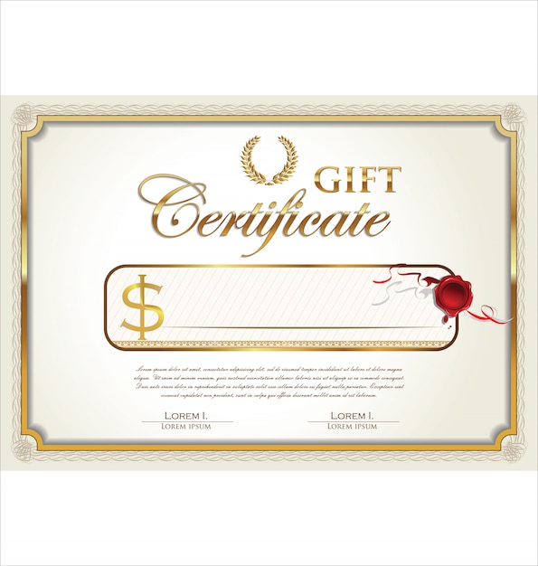 Certificado o diploma plantilla retro vector illustration
