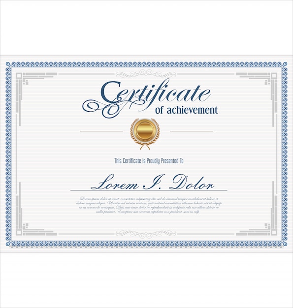 Certificado o diploma retro plantilla vintage