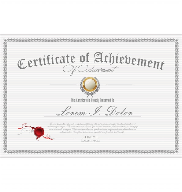 Certificado o diploma retro vintage plantilla