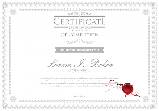 Certificado o diploma retro