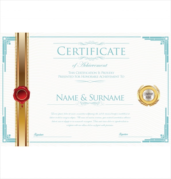 Certificado o diploma retro