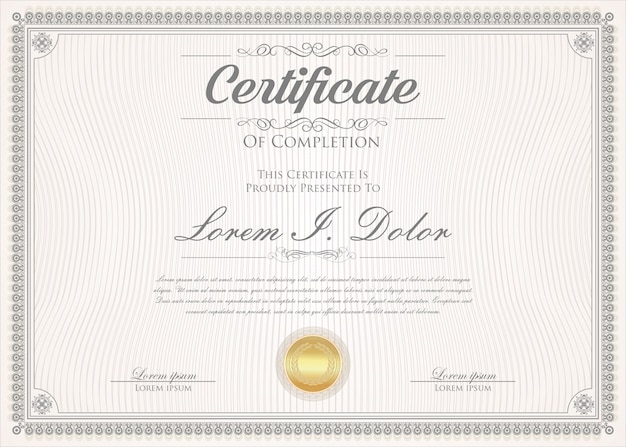 Certificado o diploma retro